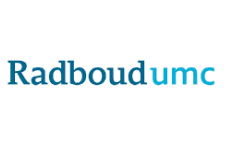 Logo Radboud UMC: De woorden Radboud en UMC in twee verschillende tinten blauw